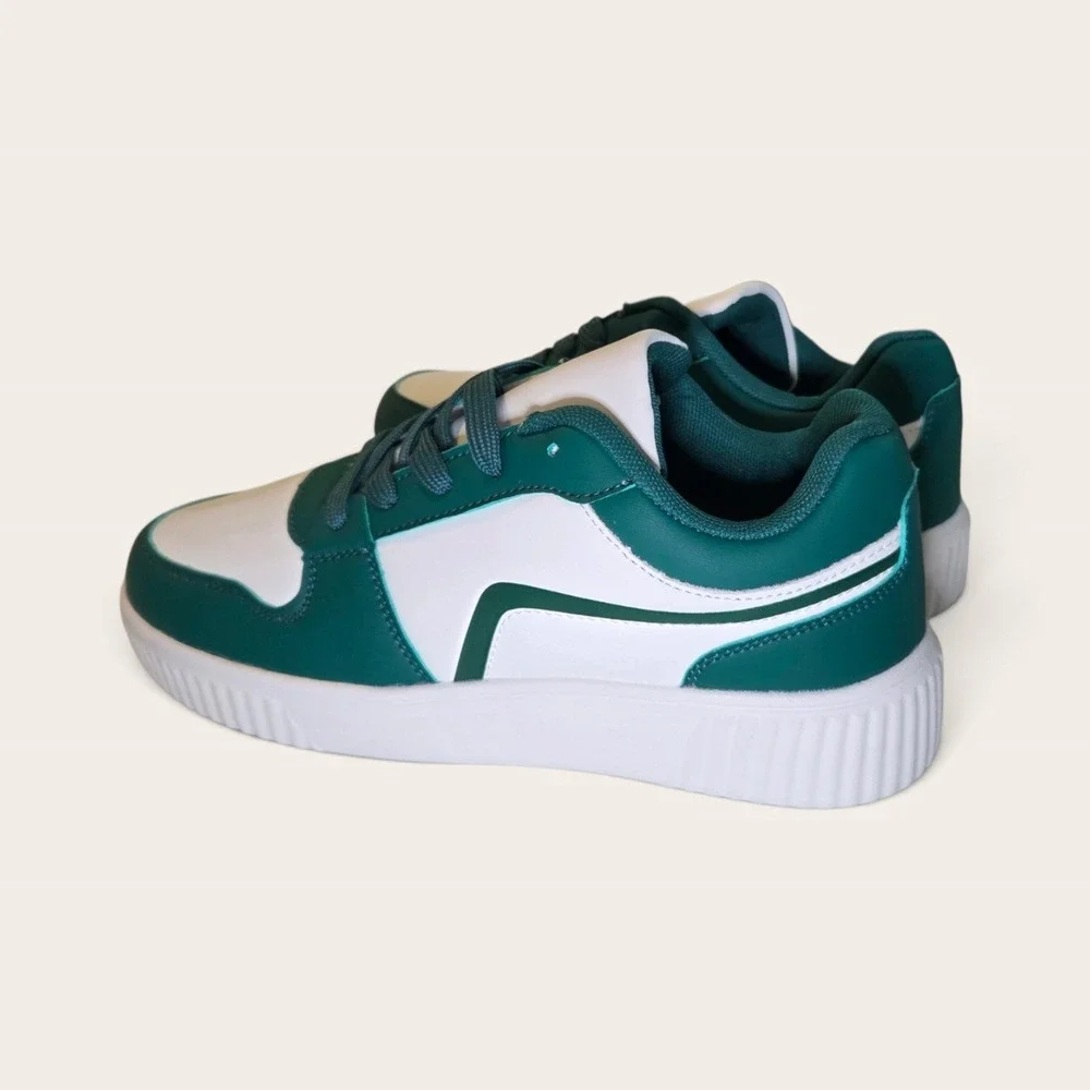Teal & White Color Block Platform Sneaker Size 40 New Without Box